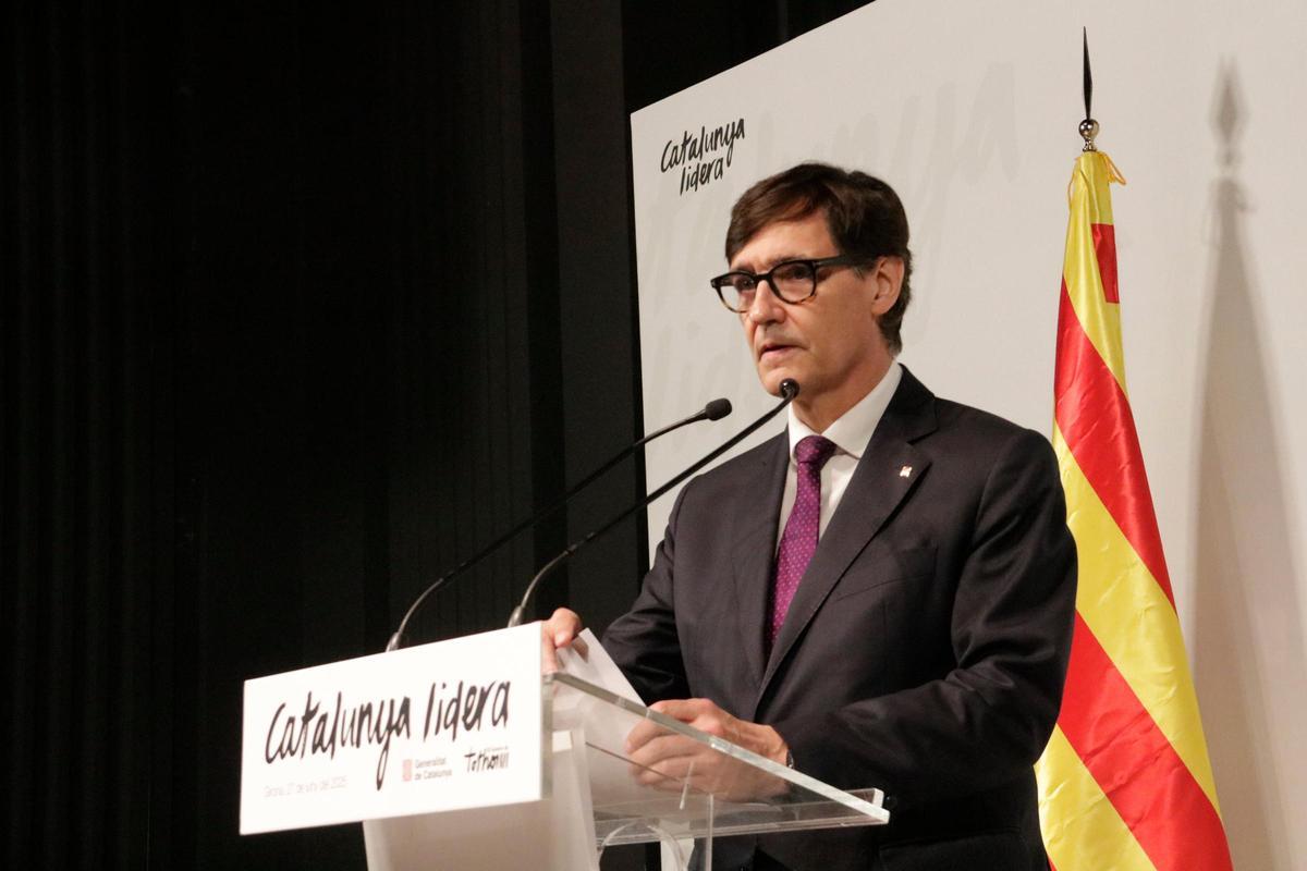 El president de la Generalitat, Salvador Illa, presenta en Girona su plan económico 'Catalunya Lidera'