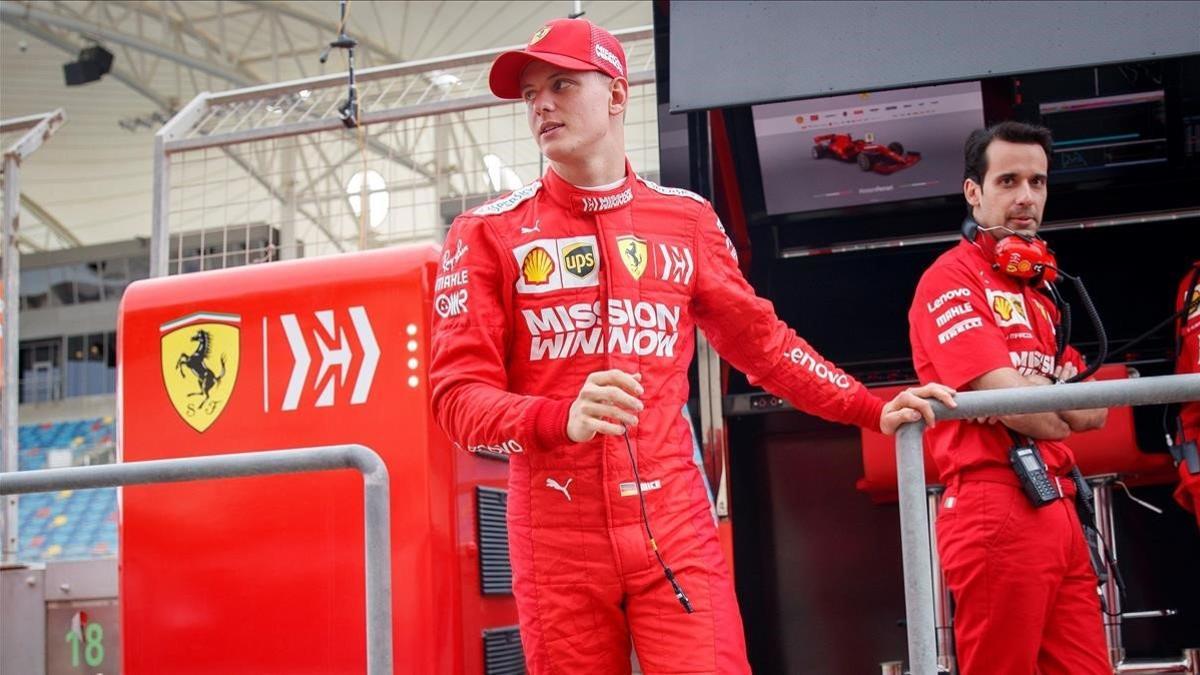 Mick Schumacher al volante del Ferrari, en Baréin.