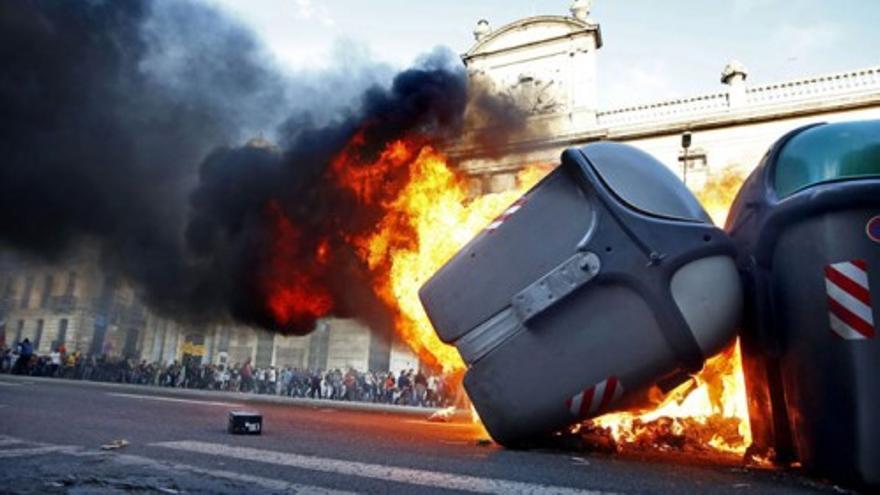 Incidentes en la manifestación anarquista de Barcelona