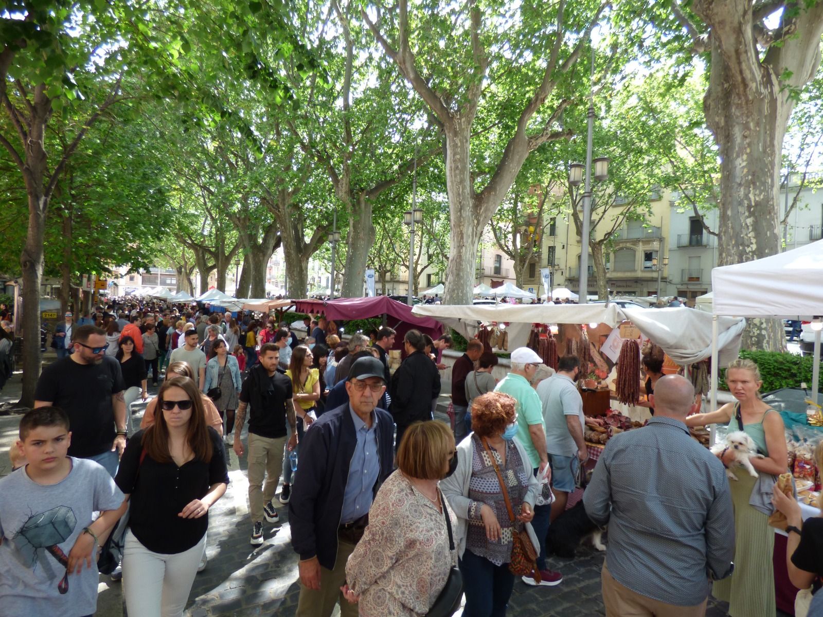 Figueres bull de gent amb les fires de carrer del Menestral