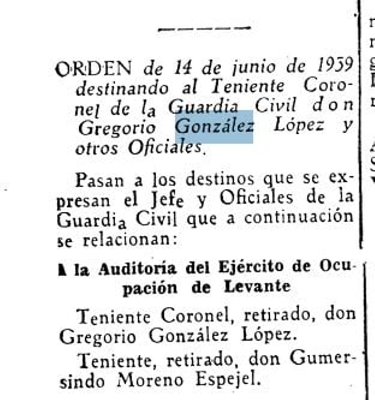 Orden por la que se 'repesca' de la jubilación a Gregorio González López.