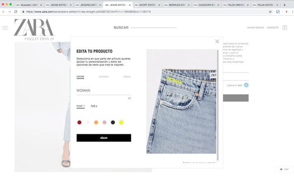 Vaqueros 'mom jeans' de Zara personalizados