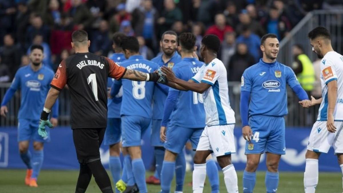 Los jugadores del Fuenlabrada.