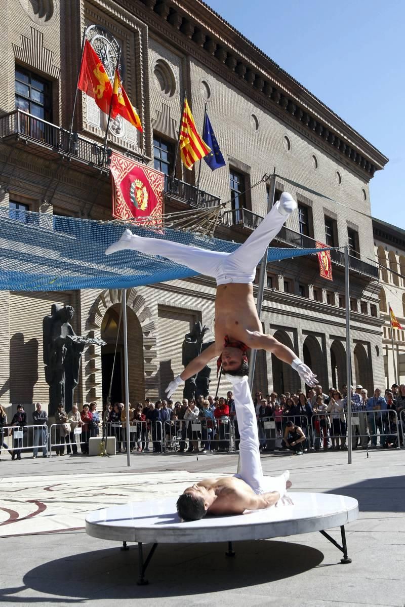 Presentación del Circo Italiano en la Plaza del PIlar