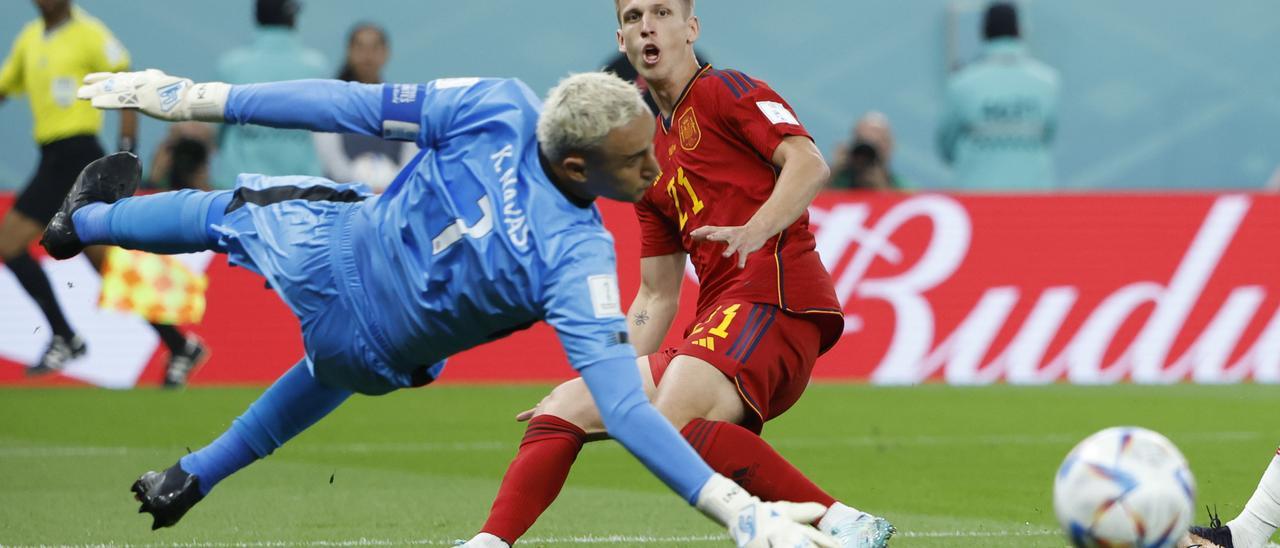 La afición celebra en Catar la goleada histórica de España en el Mundial