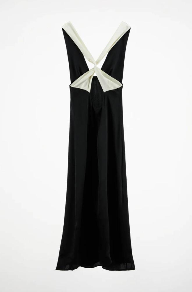 Vestido negro y blanco de Zara