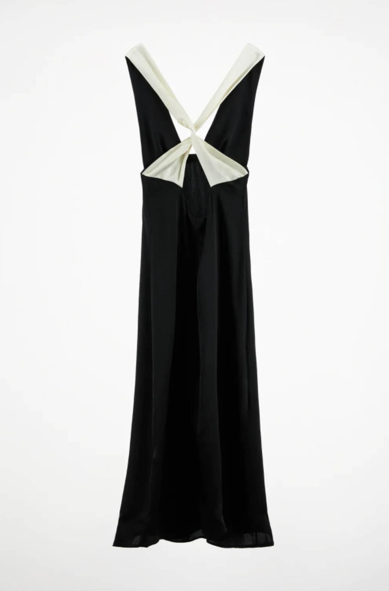 Vestido negro y blanco de Zara