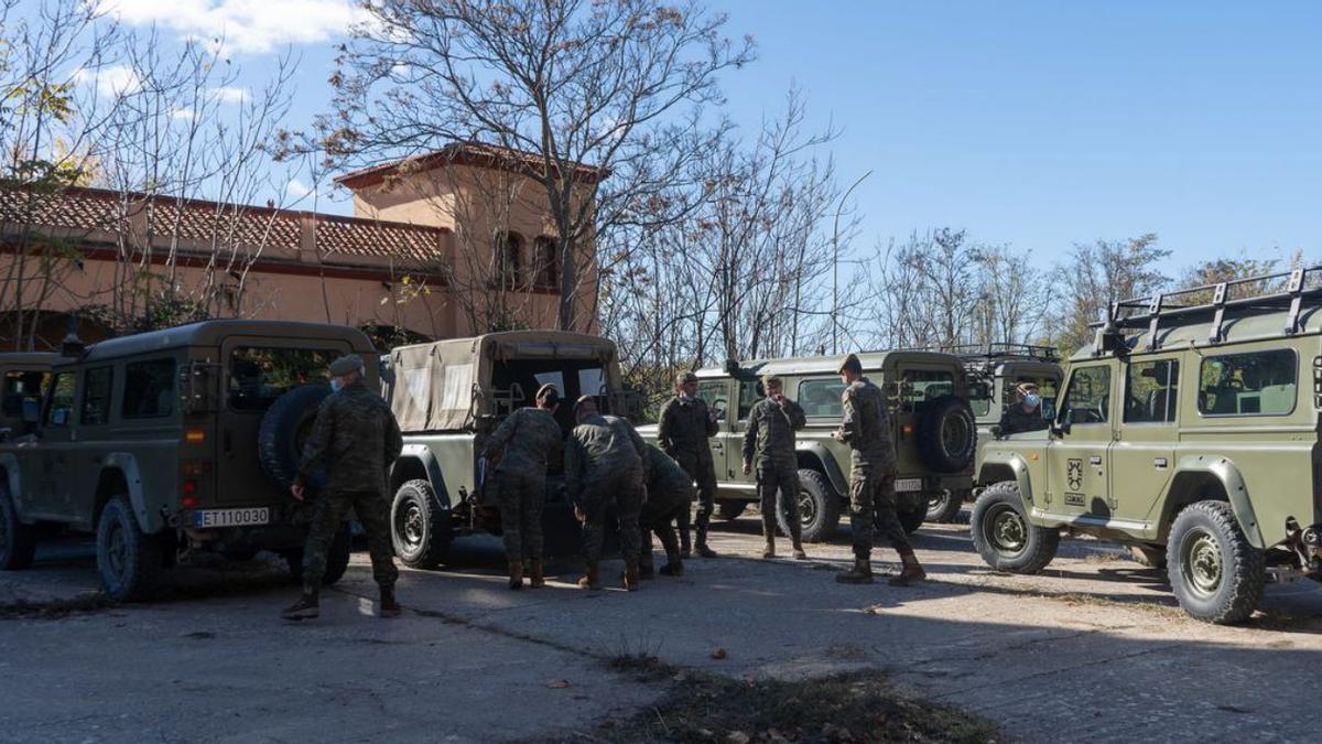 Imagen de la visita de los militares a Monte la Reina en noviembre de 2019. |