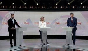 Mentides i mitges veritats del debat electoral a tres de Sánchez, Abascal i Díaz