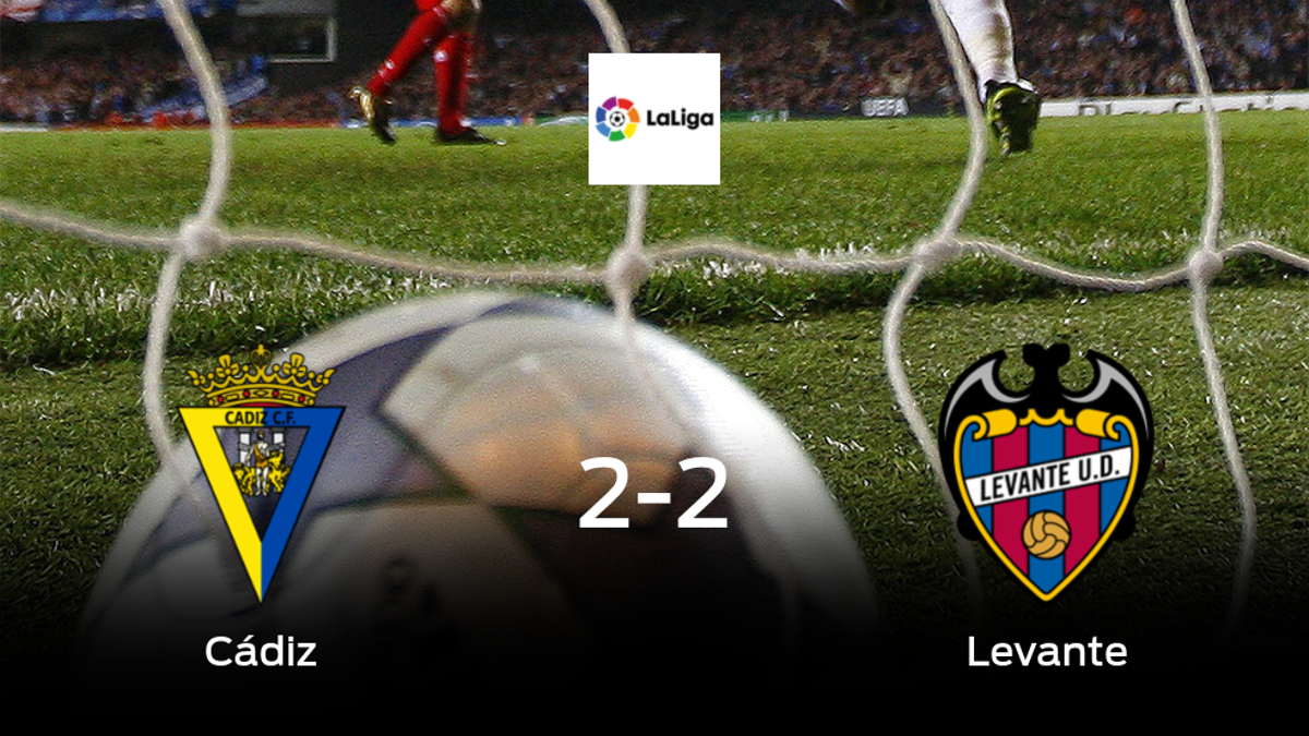 Empate a dos entre el Cádiz y el Levante