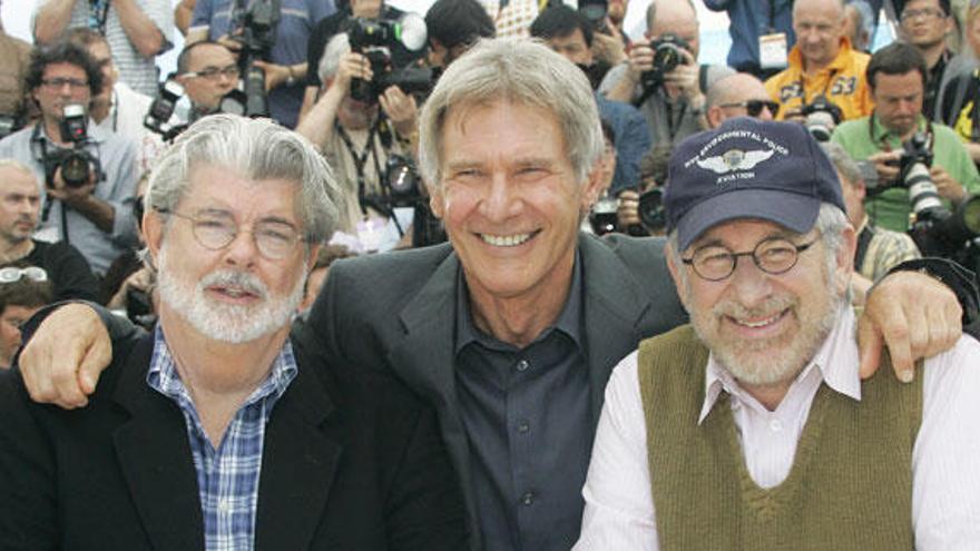 Ford, con George Lucas y Steven Spielberg.