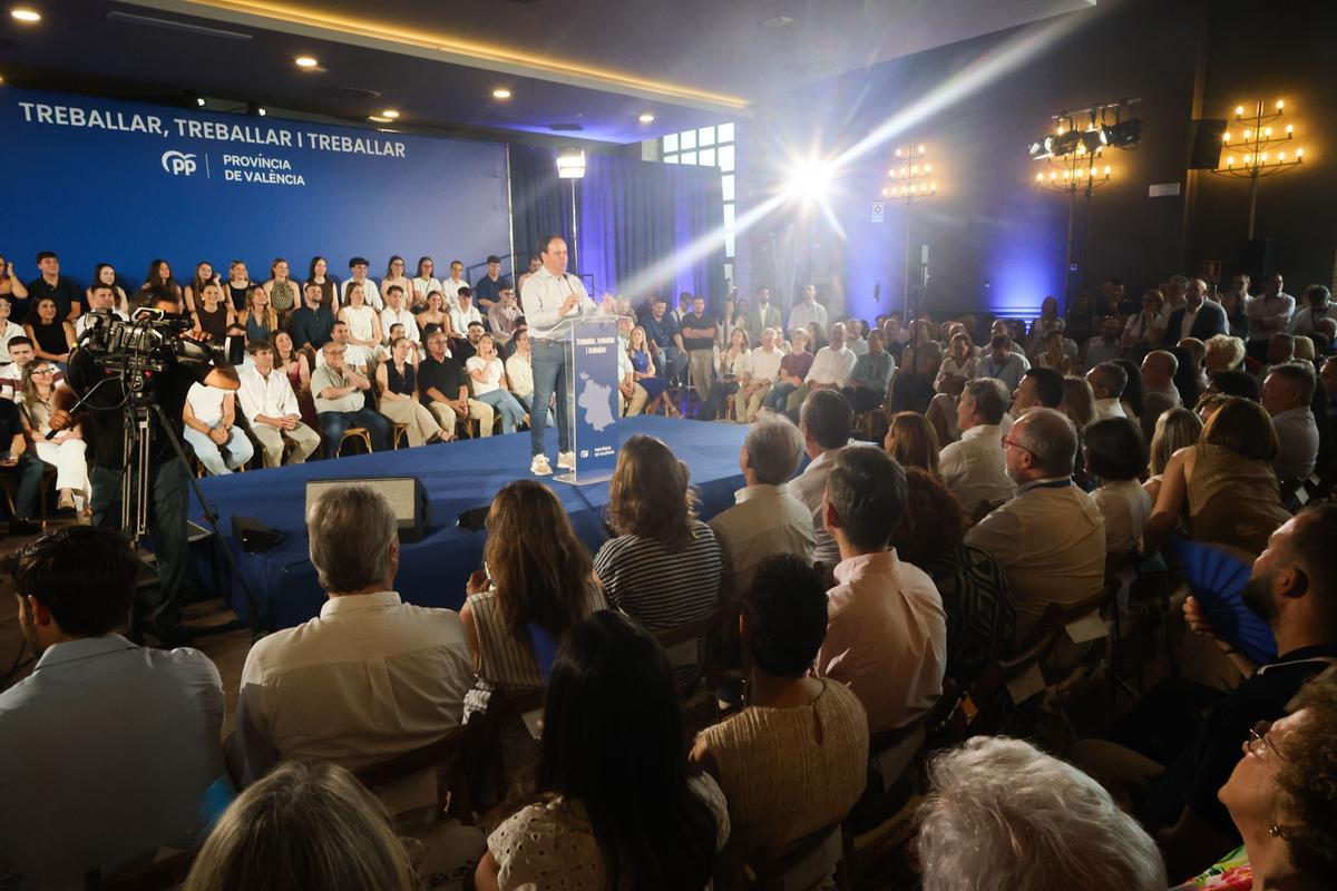 Feijóo, Llorca y Mompó en el almuerzo del PP en Sueca Feijóo, Llorca y Mompó en el almuerzo del PP en Sueca