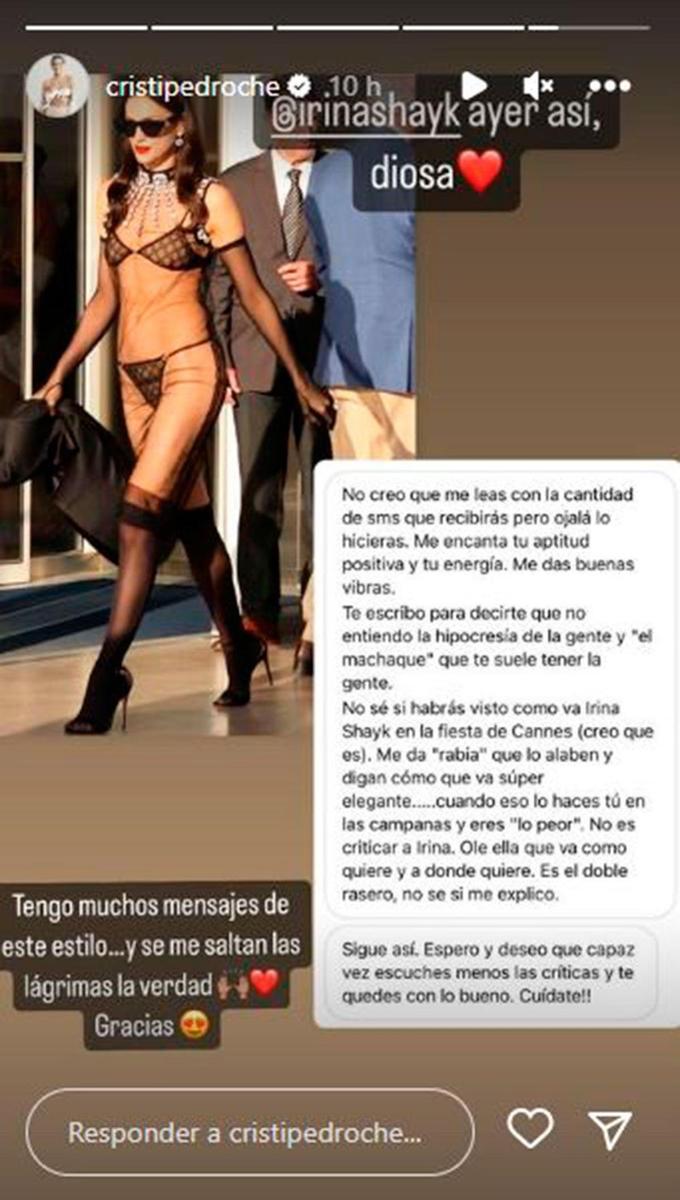 Cristina Pedroche habla sobre el look desnudo de Irina Shayk