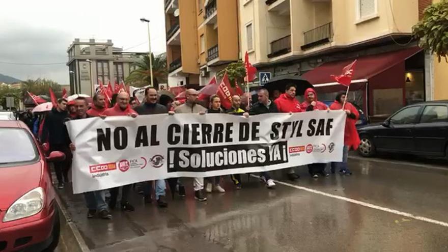 Manifestación contra el cierre de Stylsaf