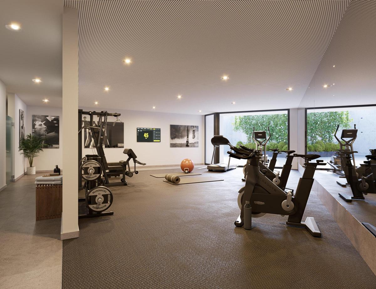 El gimnasio de uso exclusivo para los residentes.