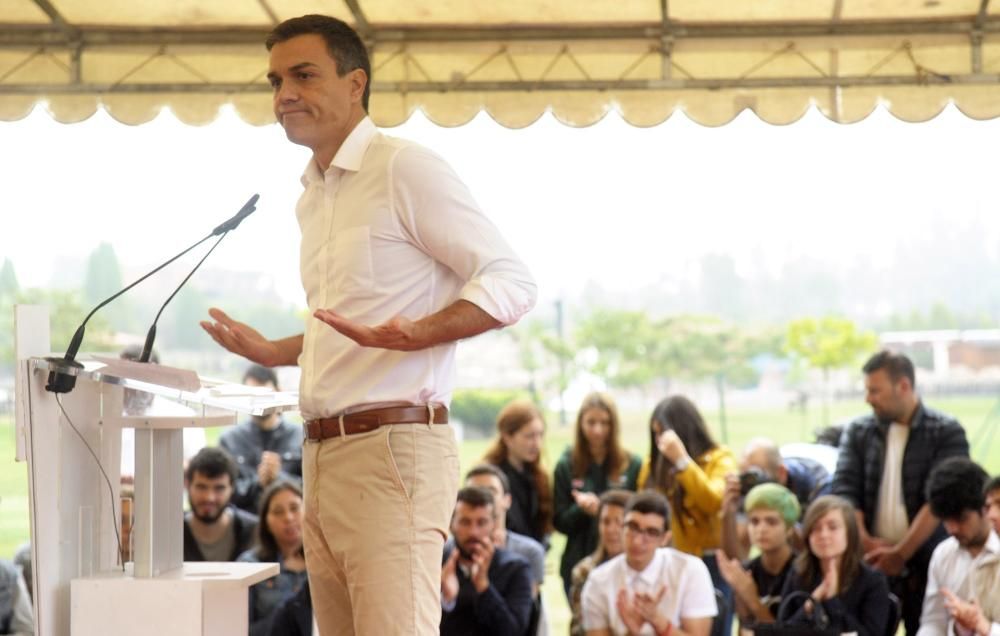 Pedro Sánchez y Leiceaga en Cerceda