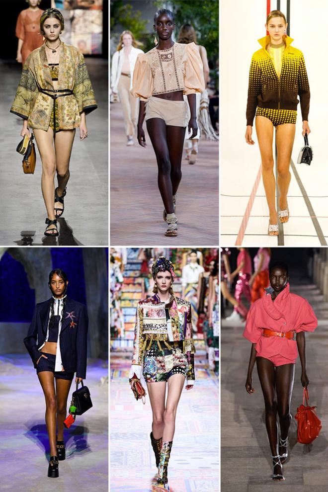 Los 'hot pants' o microshorts en la pasarela de primavera-verano 2021: Christian Dior, Alberta Ferretti, Miu Miu, Versace, Dolce &amp; Gabbana e Isabel Marant