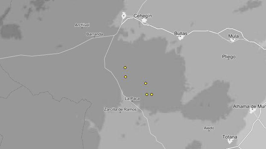 Cinco leves terremotos sacuden Bullas y Caravaca durante este sábado