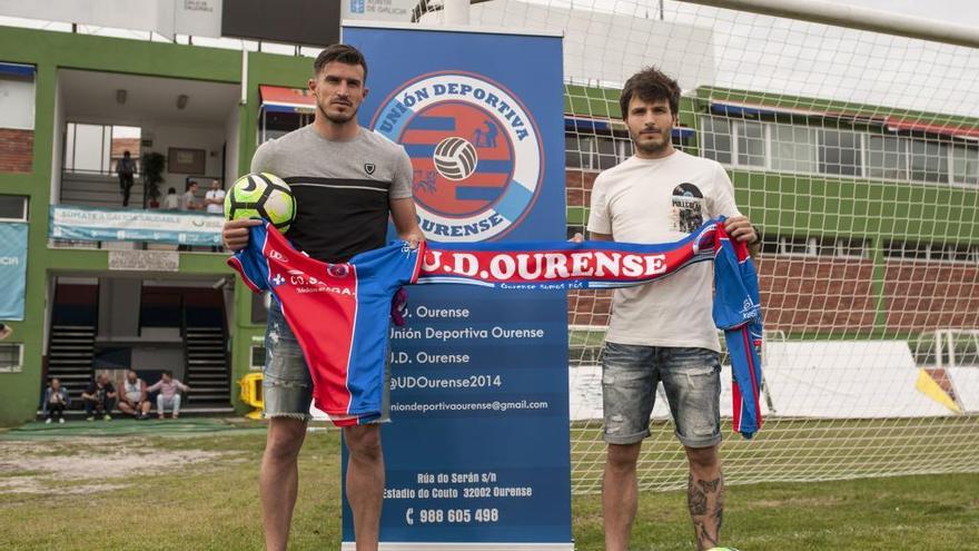 Pato Guillén y Alfredo, ayer en O Couto