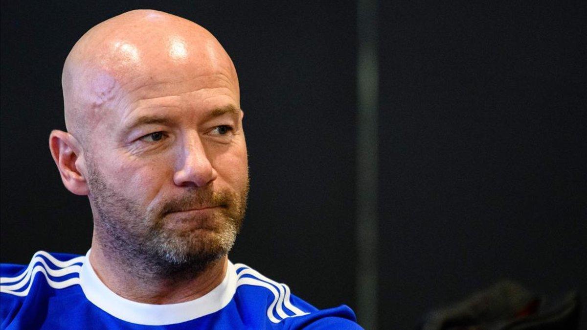Alan Shearer en una conferencia en Hong Kong