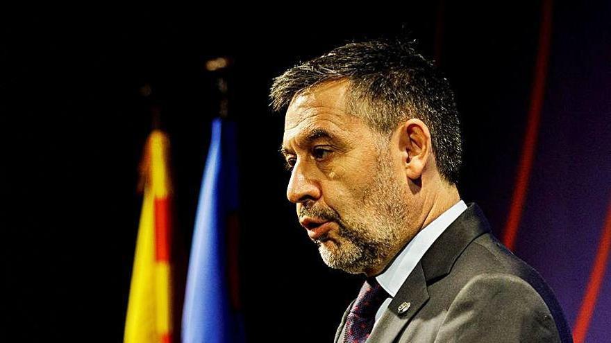 Josep Maria Bartomeu, en la seva compareixença d&#039;ahir.