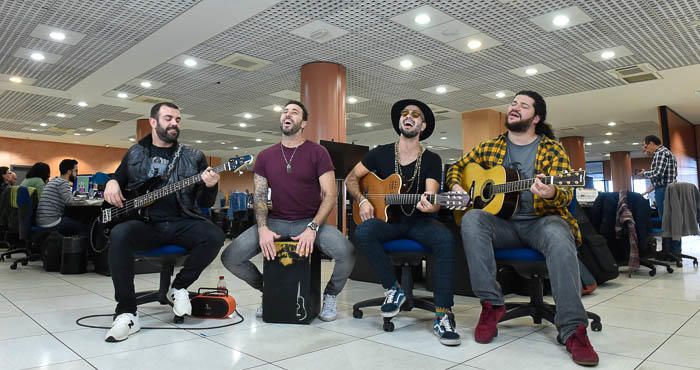 El grupo canario Efecto Pasillo en la redacción ...