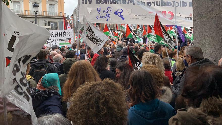 Imagen de la manifestación de hoy en Madrid en la que han participado vecinos de Castellón.