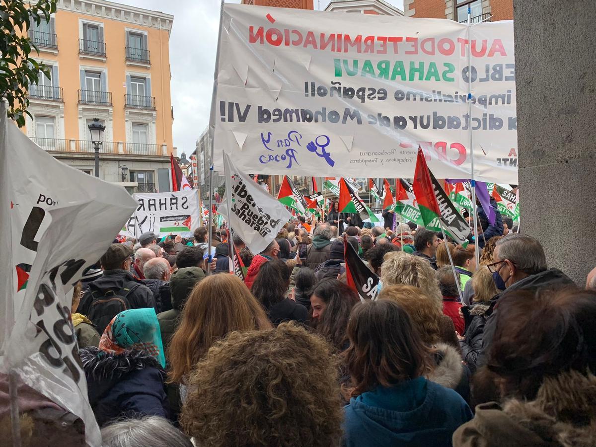 Imagen de la manifestación de hoy en Madrid en la que han participado vecinos de Castellón.