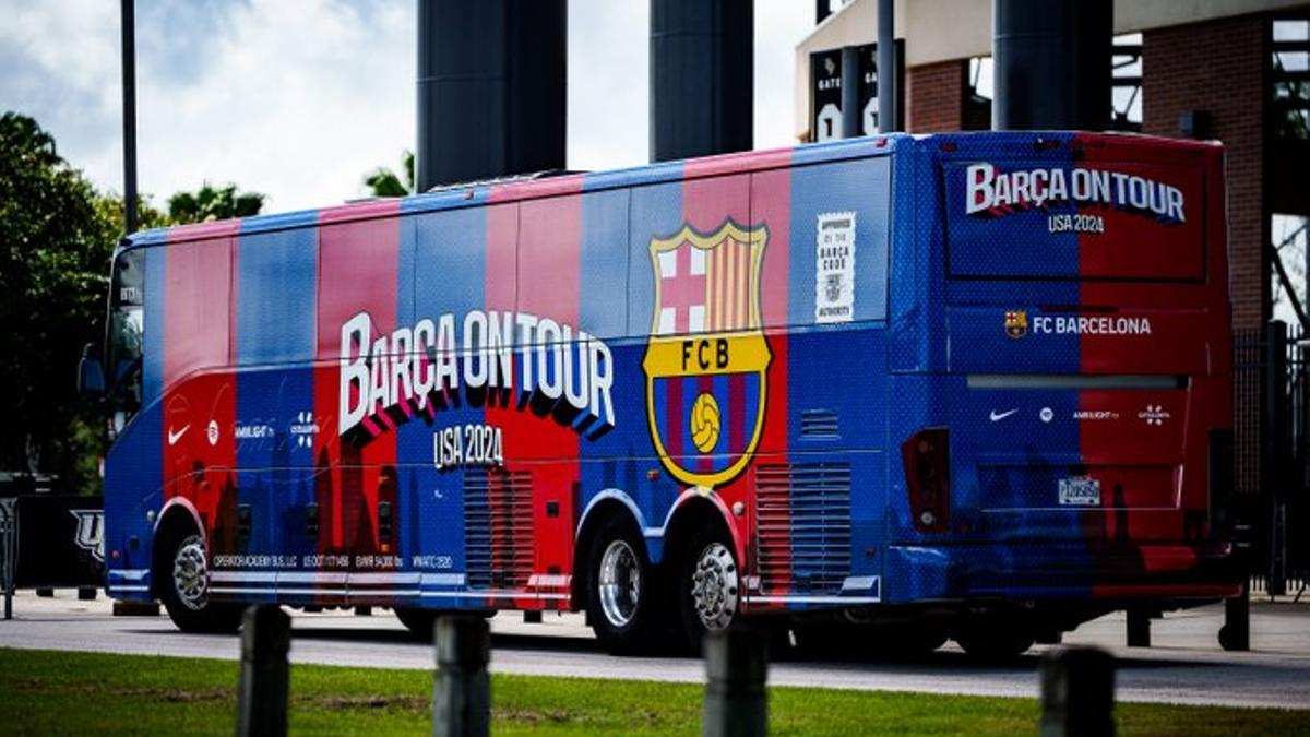 Imagen del autobús del Barça en la gira norteamericana.