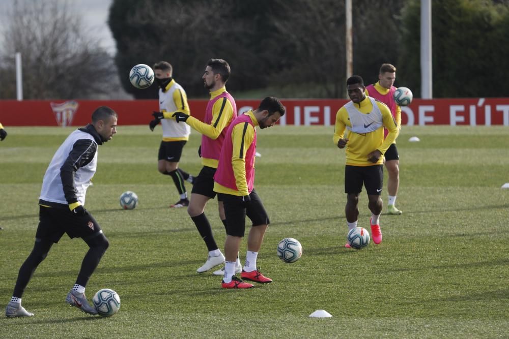 Entrenamiento del Sporting.