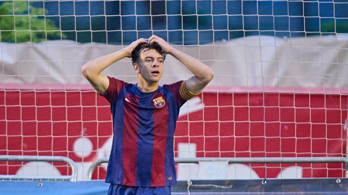 Nil Calderó marcó un gol pero no pudo celebrar el título de campeón de Catalunya juvenil