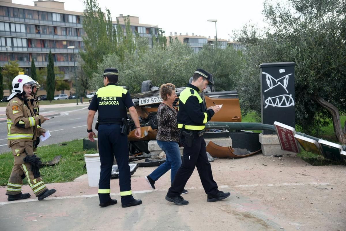 Aparatoso accidente en Valdespartera