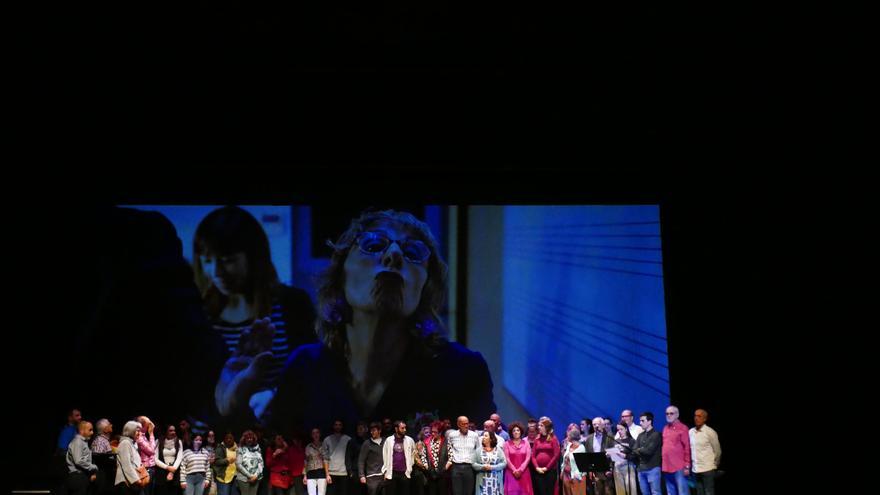 Un moment de l'homenatge a Carmeta Gifre recordant el seu amor per Nàpols