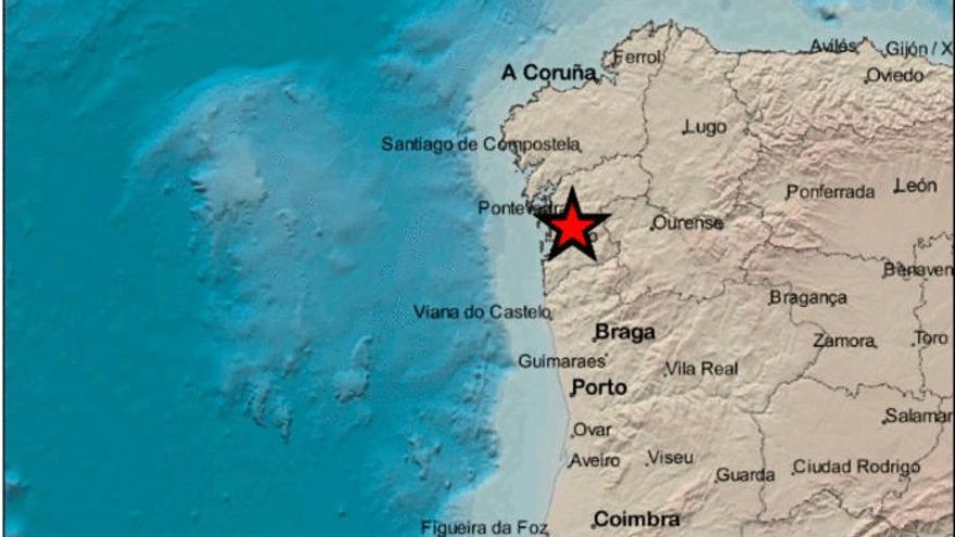 Terremoto localizado en Vilaboa esta madrugada. // IGN