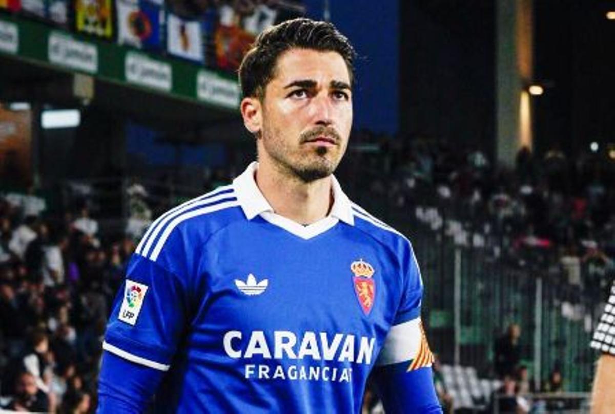 El centrocampista del Real Zaragoza, en Córdoba en el último partido.