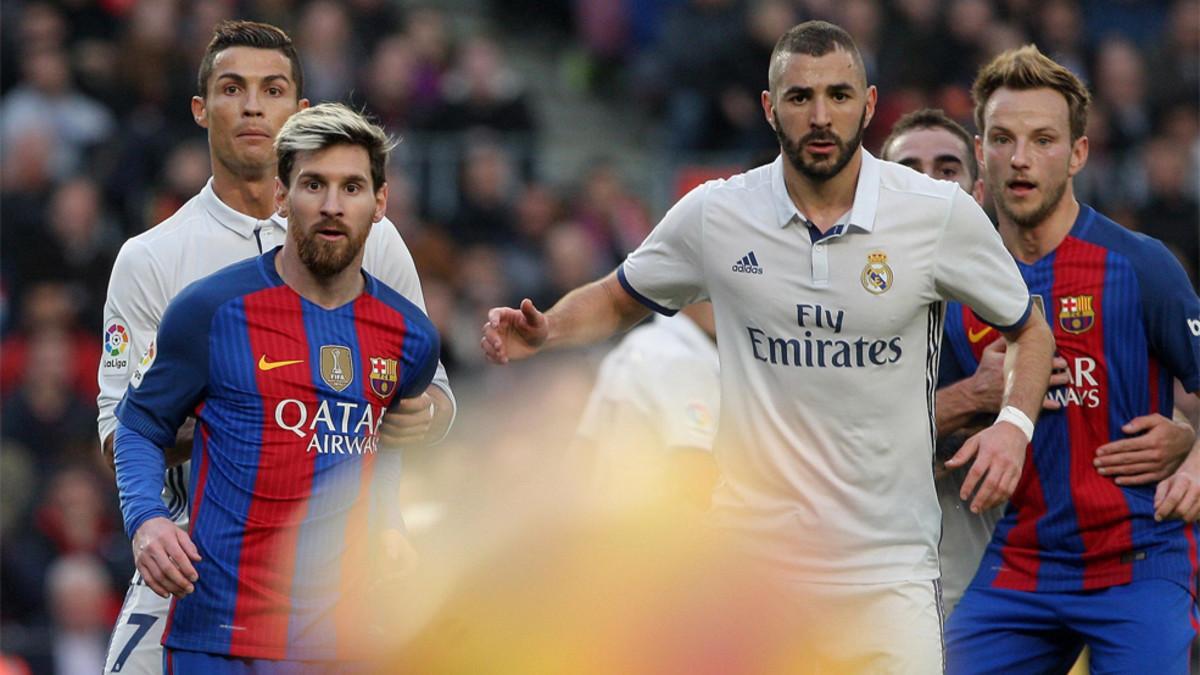 Cristiano Ronaldo, Messi, Benzema y Rakitic en el último Barça-Real Madrid de Liga