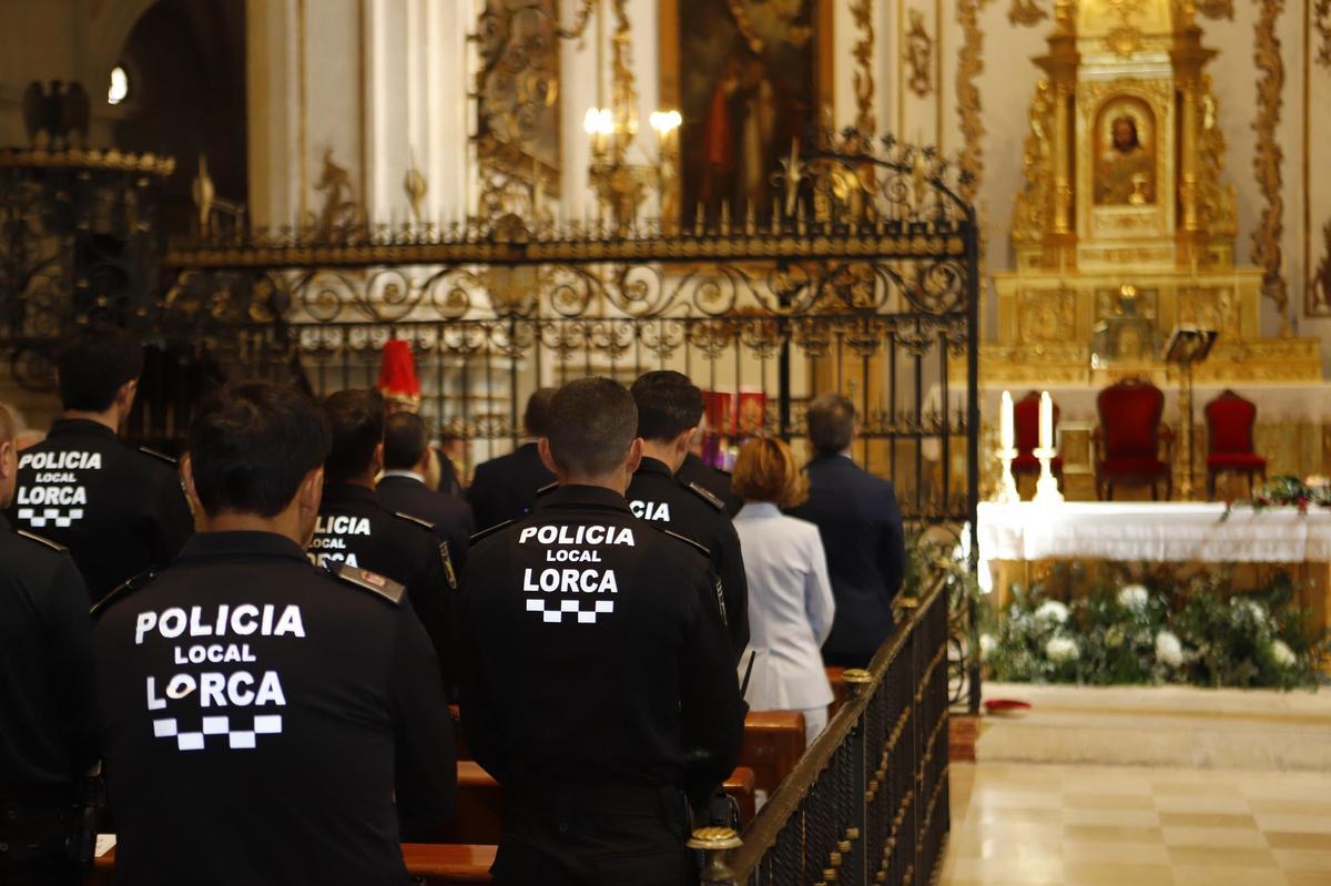 Agentes de la Policía Local de Lorca este domingo en San Patricio.