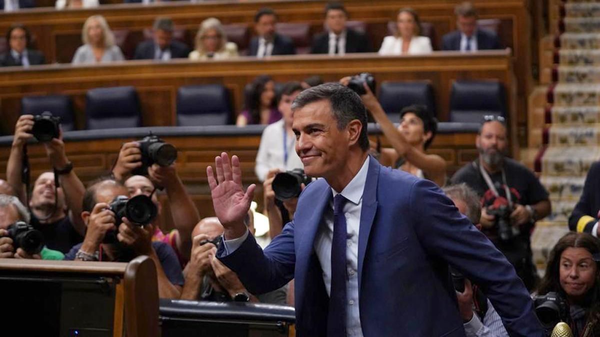 Pedro Sánchez, en el Congreso. / DAVID CASTRO