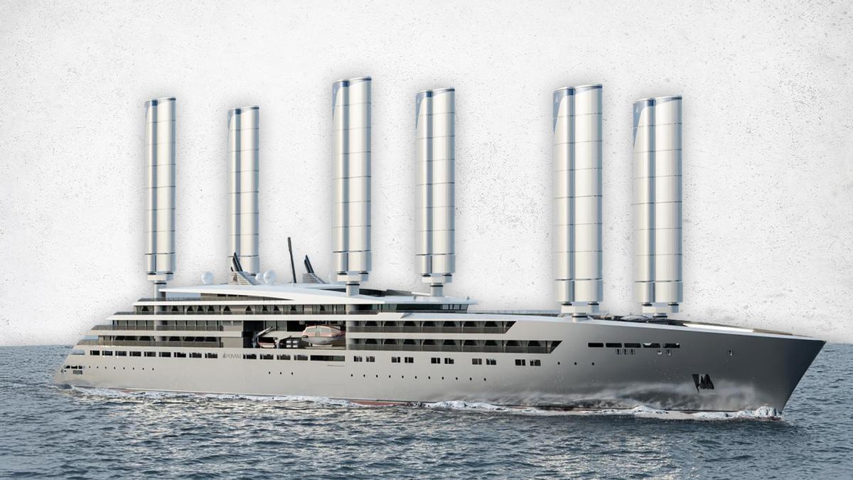 Imaxe virtual d'ún de los barcos d'emisiones cuasi nules de Ponant.