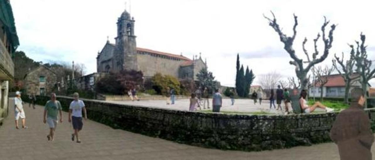 Recreación de la humanización del entorno de San Martiño.