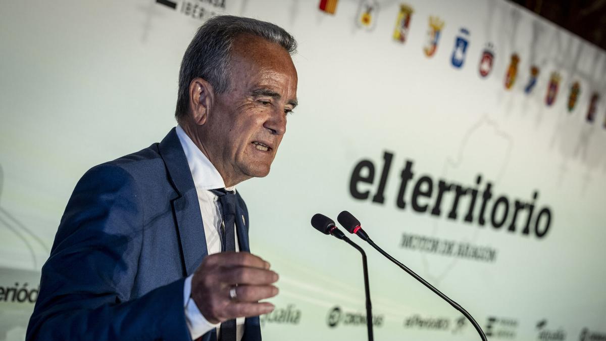 Juan Antonio Sánchez Quero, presidente de la Diputación de Zaragoza, en el foro 'El Territorio. El motor de Aragón' organizado por EL PERIÓDICO DE ARAGÓN