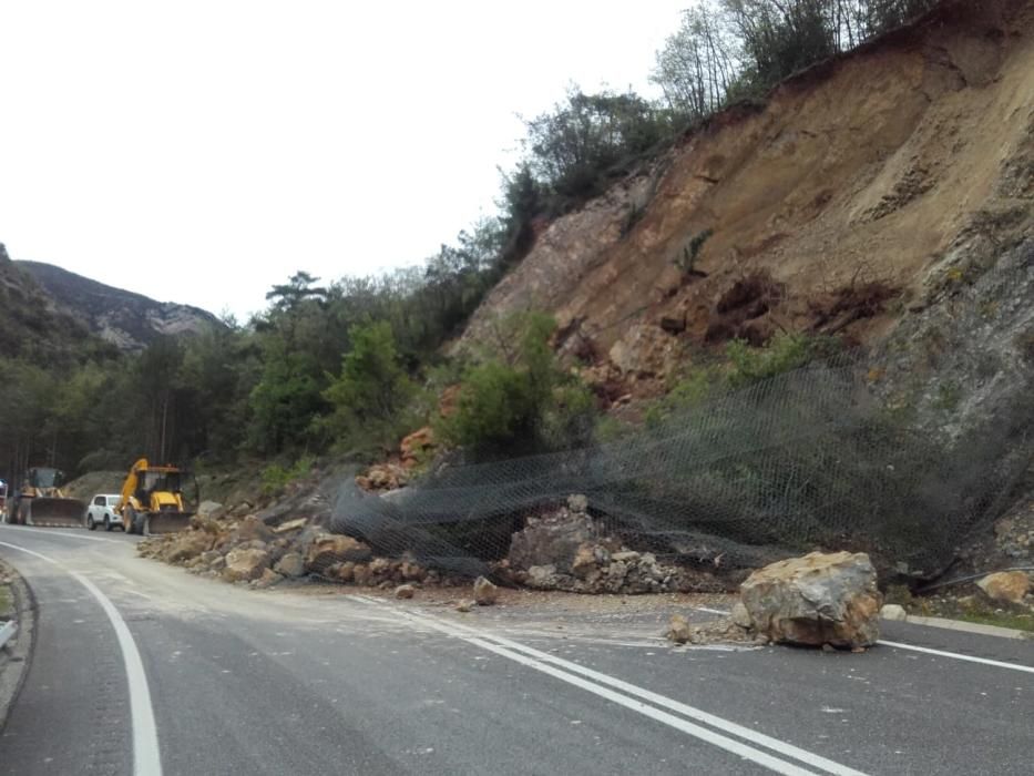 Esllavissada a la C-16, a Guadiola de Berguedà