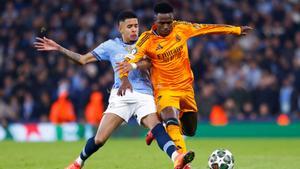 Savinho y Vinicius Junior, en el Manchester City - Real Madrid