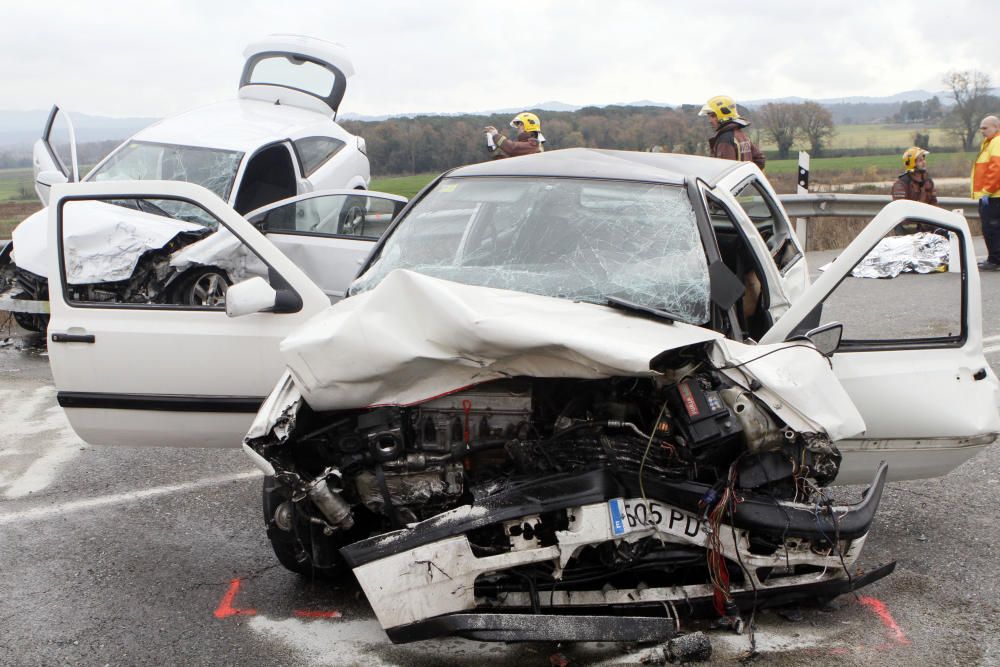 Accident frontal a Vidreres