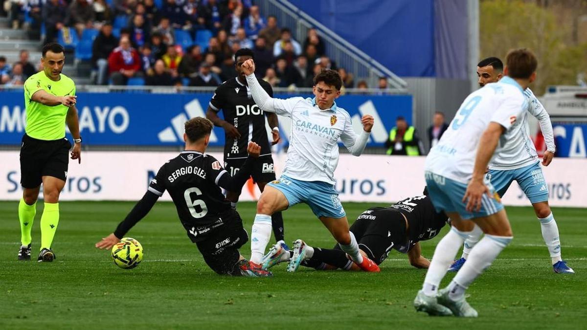 Lucas Terrer, en el partido ante el Burgos.