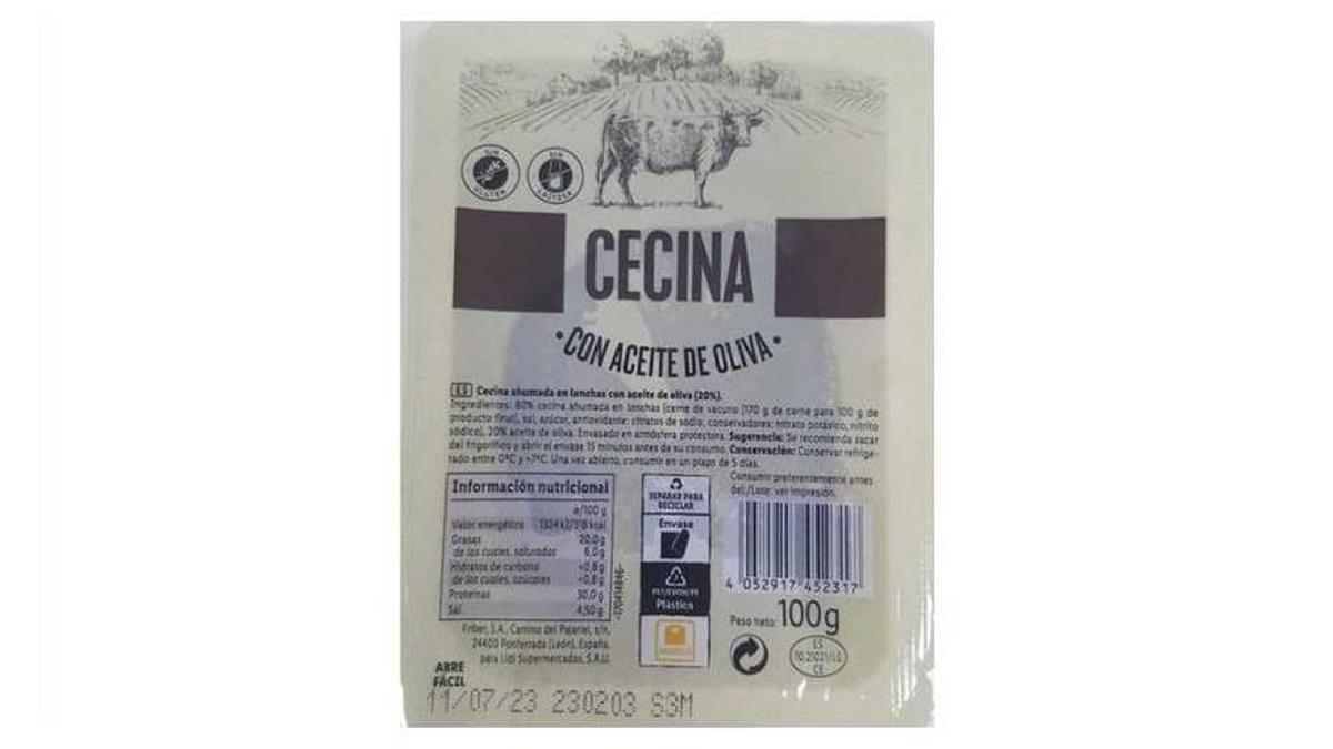 La cecina de Lidl contaminada amb listèria.