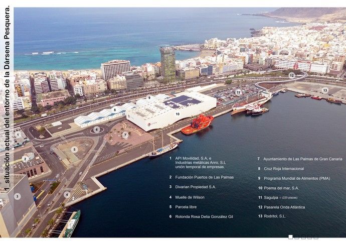 Presentación del gran parque con zonas verdes y de ocio entre Santa Catalina y el muelle de Sanapú