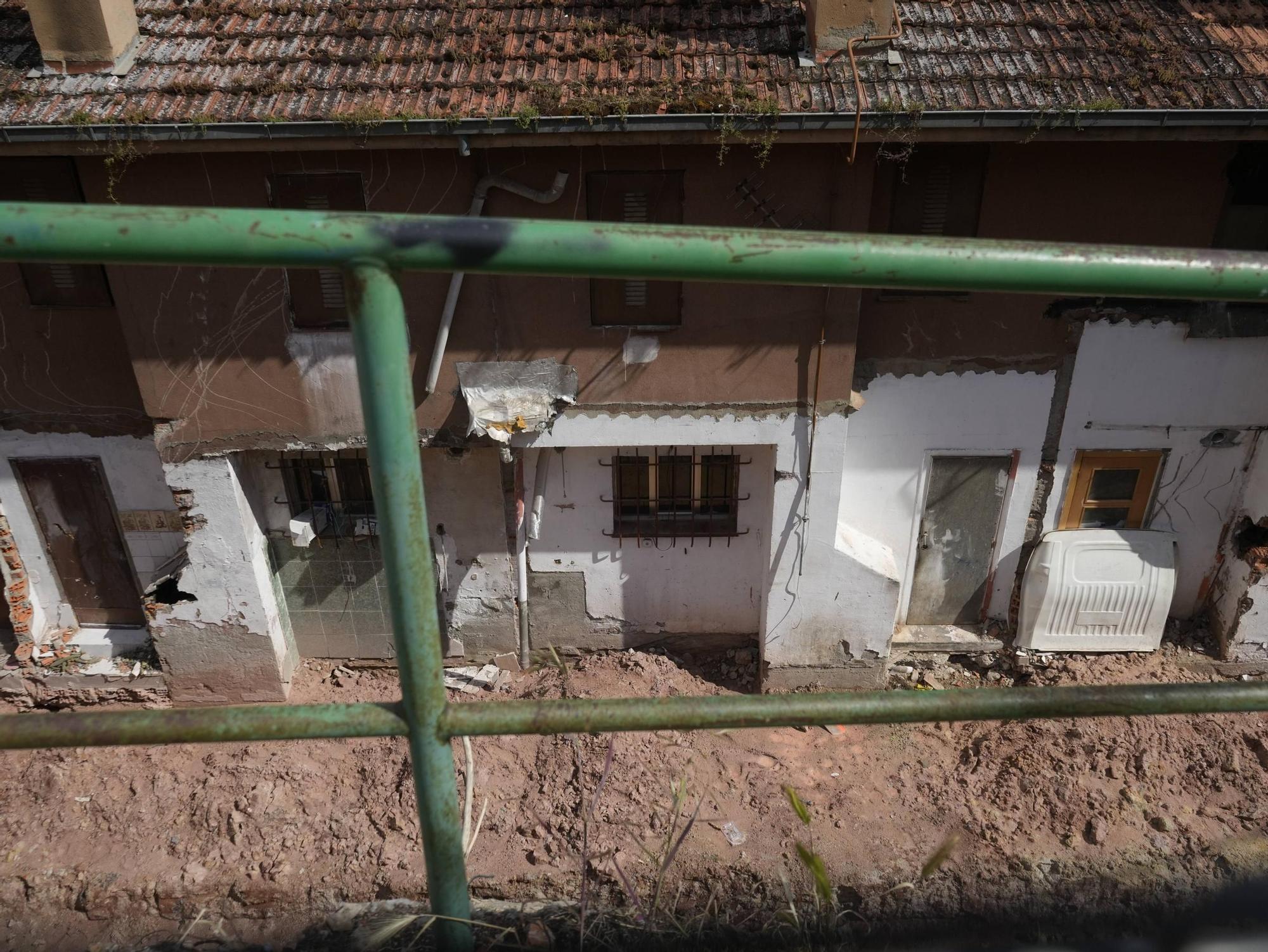 Estado de las casas tras el derrumbe del muro de Rabiche