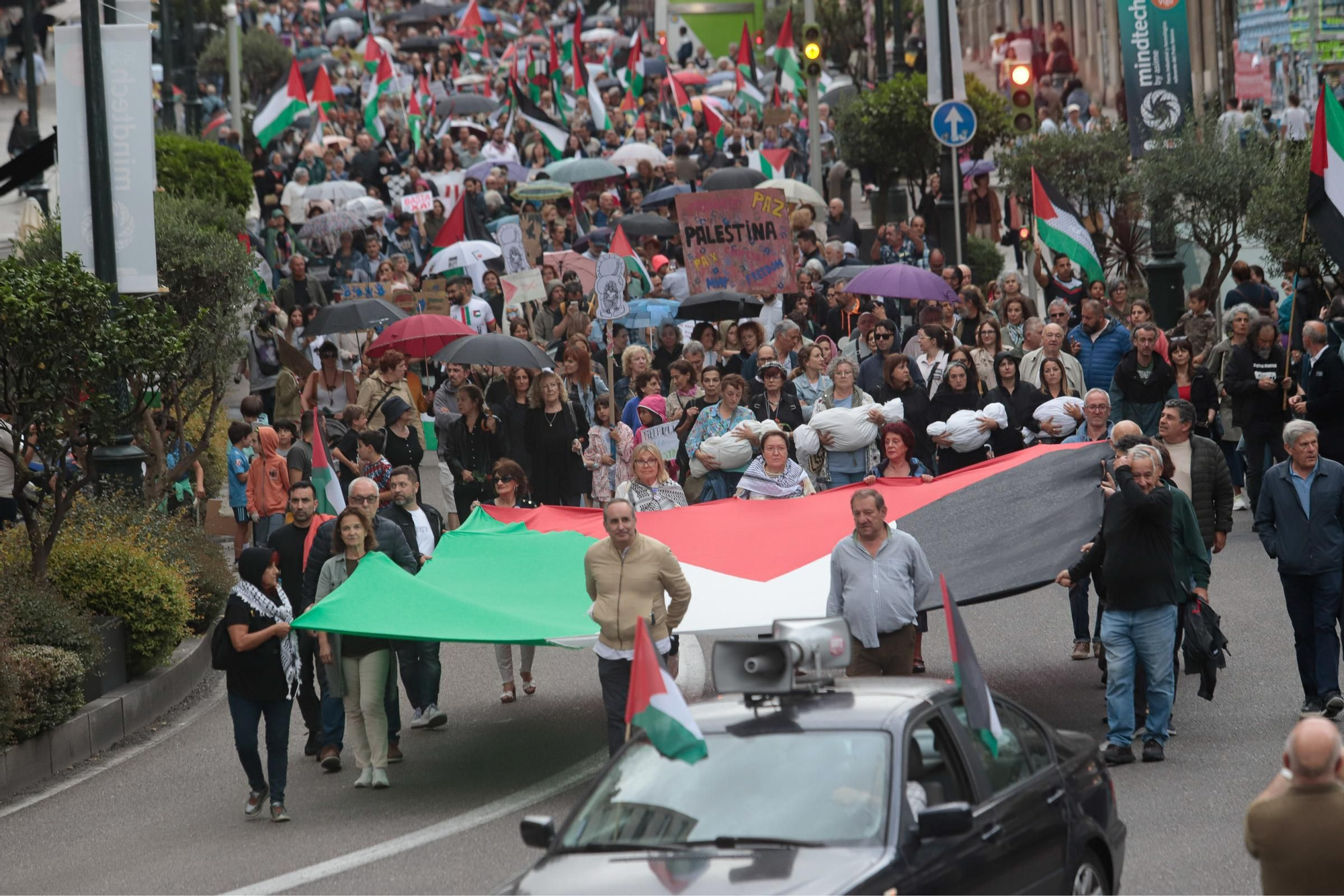 Las imágenes de la multitudinaria manifestación en Vigo contra el «genocidio» de Israel sobre Palestina