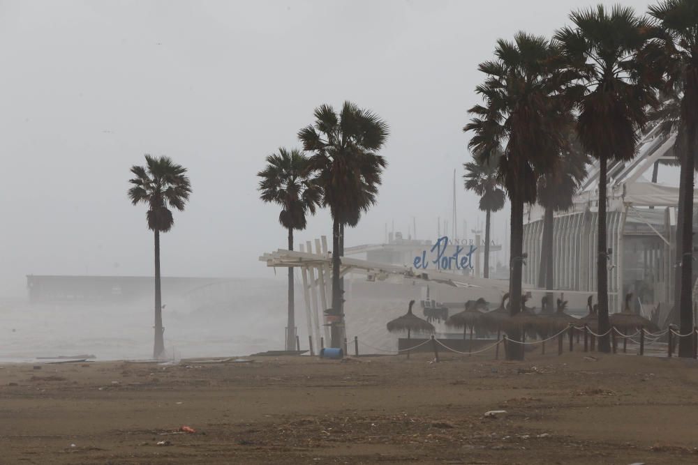 El temporal causa estragos en el Marina Beach Club de València